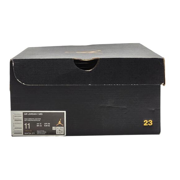 Nike Air Jordan 1 Mid 554724-371 Leather Sneakers Noble Green US 11 - New - Picture 12 of 12